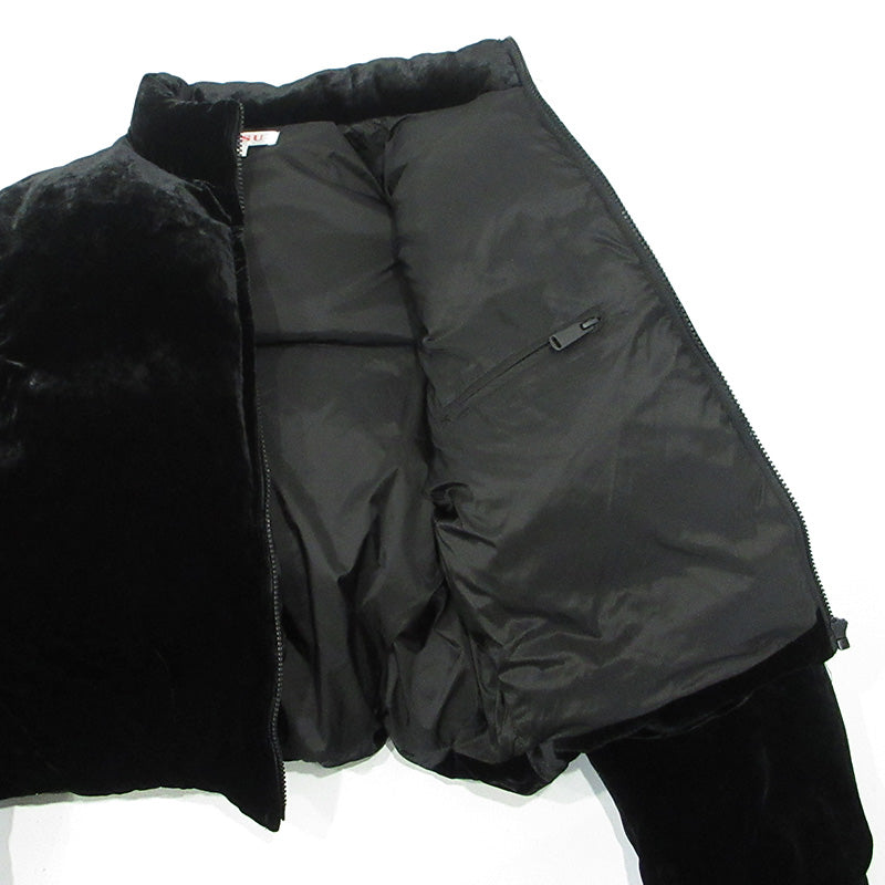 MASU | エムエーエスユー/マス VELVET PUFFER JACKET ベルベットパファージャケット 2WAYベロアダウンジャケット ダウンベスト ダウンジャケット MFFW-BL0623 ブラック サイズ：46【三重本店】