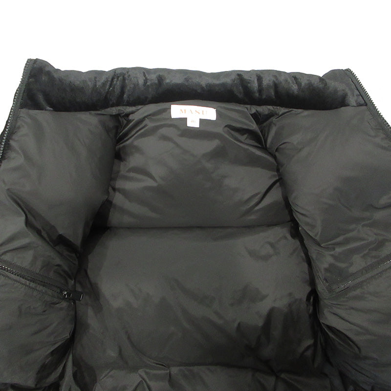 MASU | エムエーエスユー/マス VELVET PUFFER JACKET ベルベットパファージャケット 2WAYベロアダウンジャケット ダウンベスト ダウンジャケット MFFW-BL0623 ブラック サイズ：46【三重本店】