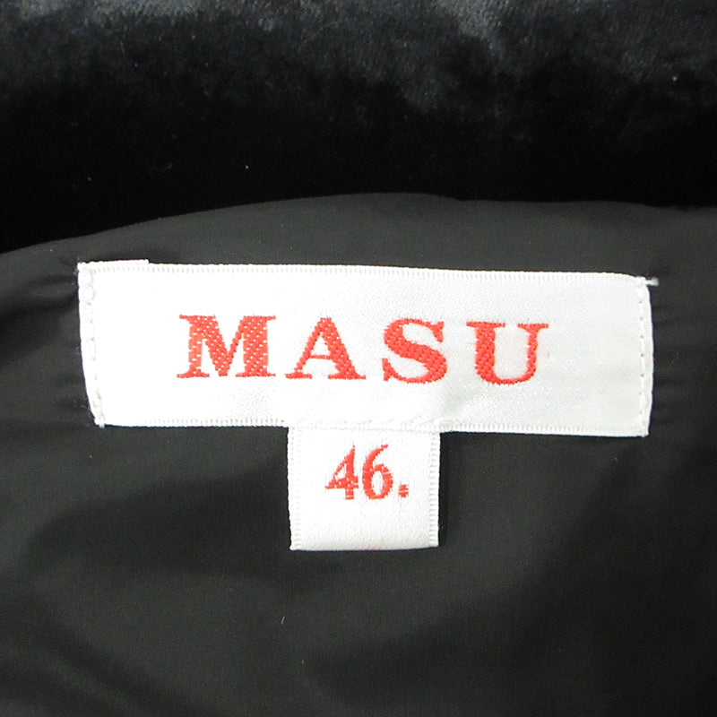 MASU | エムエーエスユー/マス VELVET PUFFER JACKET ベルベットパファージャケット 2WAYベロアダウンジャケット ダウンベスト ダウンジャケット MFFW-BL0623 ブラック サイズ：46【三重本店】
