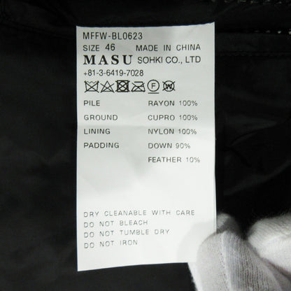 MASU | エムエーエスユー/マス VELVET PUFFER JACKET ベルベットパファージャケット 2WAYベロアダウンジャケット ダウンベスト ダウンジャケット MFFW-BL0623 ブラック サイズ：46【三重本店】