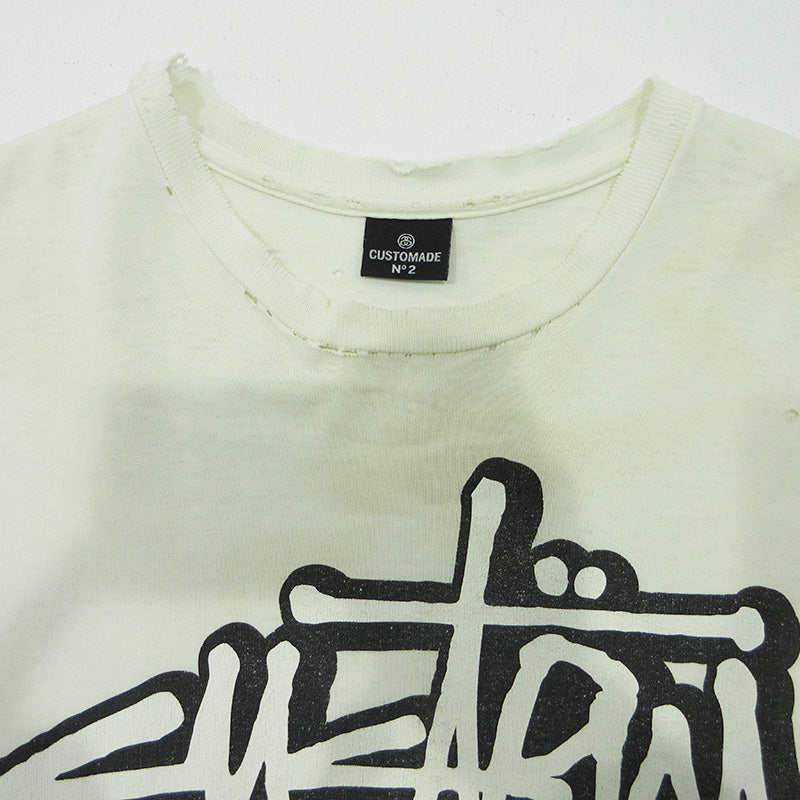 STUSSY | ステューシー CUSTOMADE No.2 カスタメイド U.S.A製 00's ロゴプリント半袖Tシャツ 半袖Ｔシャツ ホワイト サイズ：不明【三重本店】
