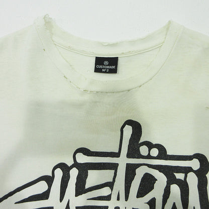 STUSSY | ステューシー CUSTOMADE No.2 カスタメイド U.S.A製 00's ロゴプリント半袖Tシャツ 半袖Ｔシャツ ホワイト サイズ：不明【三重本店】