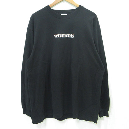 VETEMENTS | ヴェトモンベトモン Barcode Patch Logo Print L/S Tee バーコードパッチロゴプリントL/STシャツ 20SS ロゴプリント長袖Tシャツ 長袖Ｔシャツ SS20TR190 ブラック サイズ：XL【三重本店】