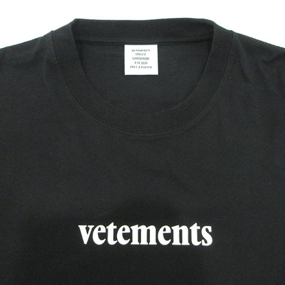 VETEMENTS | ヴェトモンベトモン Barcode Patch Logo Print L/S Tee バーコードパッチロゴプリントL/STシャツ 20SS ロゴプリント長袖Tシャツ 長袖Ｔシャツ SS20TR190 ブラック サイズ：XL【三重本店】