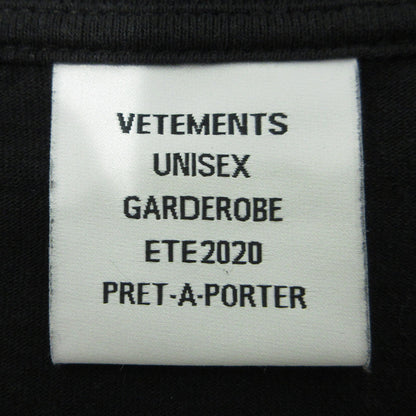 VETEMENTS | ヴェトモンベトモン Barcode Patch Logo Print L/S Tee バーコードパッチロゴプリントL/STシャツ 20SS ロゴプリント長袖Tシャツ 長袖Ｔシャツ SS20TR190 ブラック サイズ：XL【三重本店】