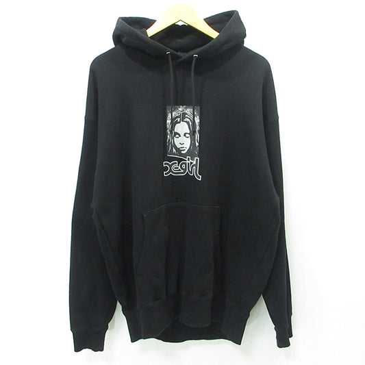 X-girl | エックスガール GRUNGE FACE SWEAT HOODIE グランジフェイススウェットフーディー プリント長袖パーカー パーカー 1025241012006 ブラック サイズ：L【三重本店】