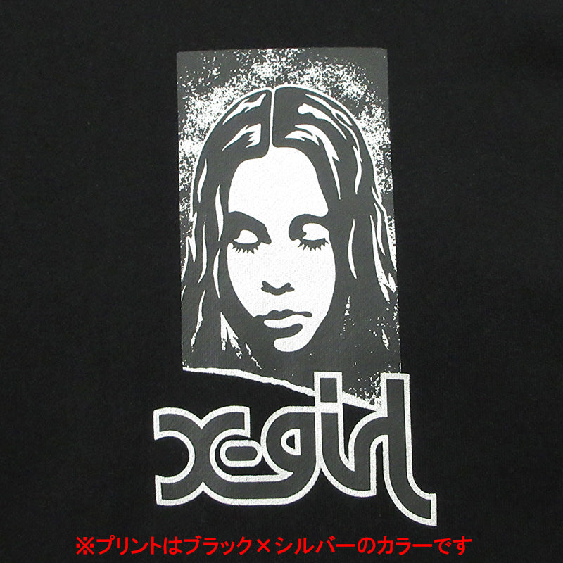 X-girl | エックスガール GRUNGE FACE SWEAT HOODIE グランジフェイススウェットフーディー プリント長袖パーカー パーカー 1025241012006 ブラック サイズ：L【三重本店】