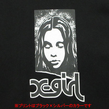 X-girl | エックスガール GRUNGE FACE SWEAT HOODIE グランジフェイススウェットフーディー プリント長袖パーカー パーカー 1025241012006 ブラック サイズ：L【三重本店】