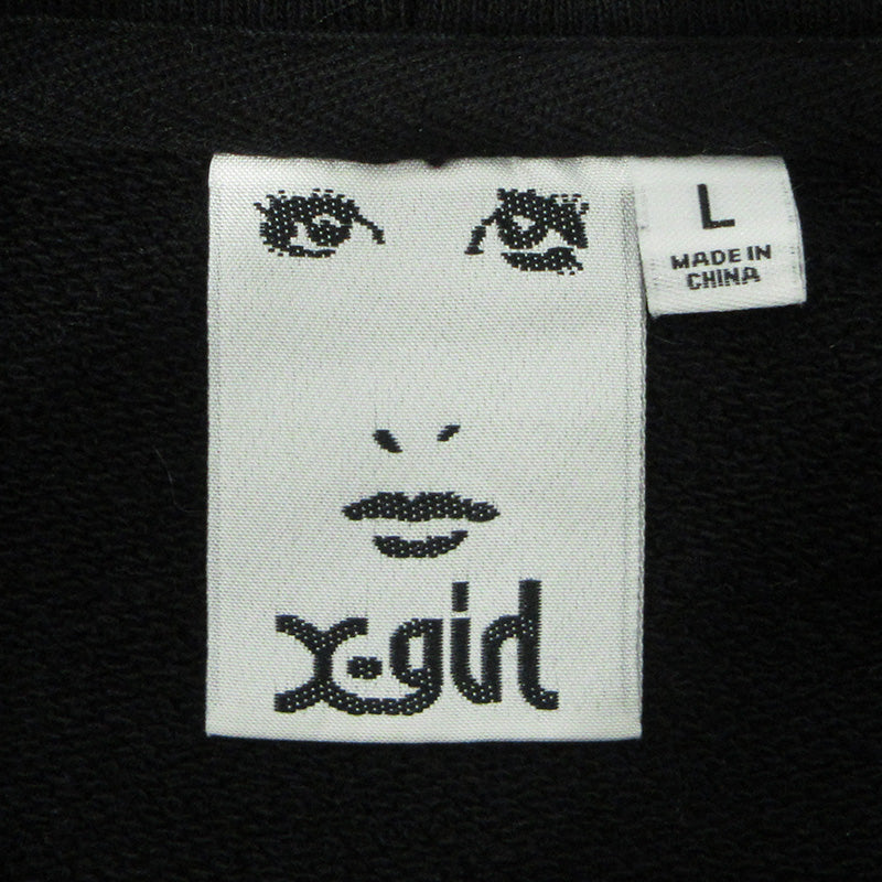 X-girl | エックスガール GRUNGE FACE SWEAT HOODIE グランジフェイススウェットフーディー プリント長袖パーカー パーカー 1025241012006 ブラック サイズ：L【三重本店】