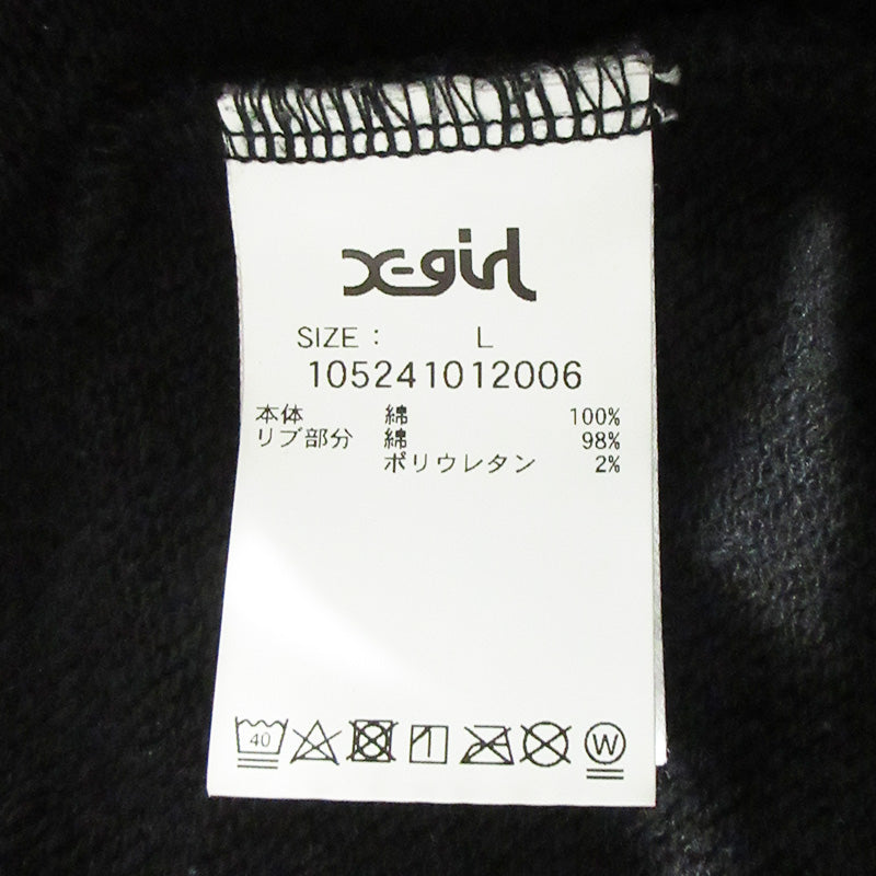 X-girl | エックスガール GRUNGE FACE SWEAT HOODIE グランジフェイススウェットフーディー プリント長袖パーカー パーカー 1025241012006 ブラック サイズ：L【三重本店】