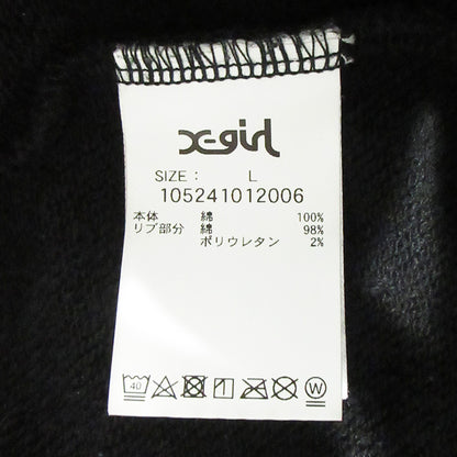 X-girl | エックスガール GRUNGE FACE SWEAT HOODIE グランジフェイススウェットフーディー プリント長袖パーカー パーカー 1025241012006 ブラック サイズ：L【三重本店】