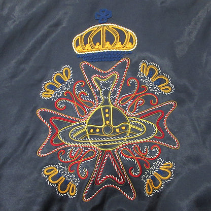 Vivienne Westwood | ヴィヴィアンウエストウッド アシンメトリックスカジャン バック刺繍スーベニアジャケット オーブ刺繍 スーベニアジャケット VW-LP-85276 ネイビー サイズ：46【三重本店】