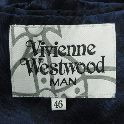 Vivienne Westwood | ヴィヴィアンウエストウッド アシンメトリックスカジャン バック刺繍スーベニアジャケット オーブ刺繍 スーベニアジャケット VW-LP-85276 ネイビー サイズ：46【三重本店】