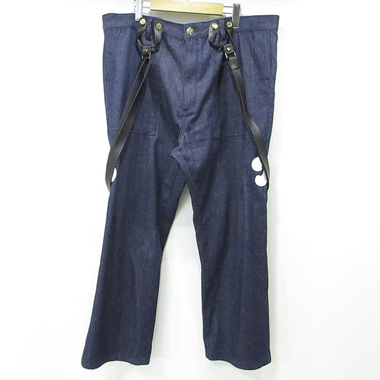 BECOME TREE | ビカムツリー LIGHT OZ SUSPENDER PANTS ライトオンスサスペンダーパンツ ロゴワッペンジップフライデニムパンツ デニムパンツ BT-7503 ネイビー インディゴ サイズ：L【三重本店】