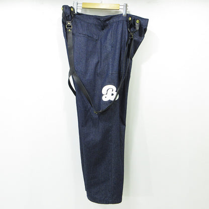 BECOME TREE | ビカムツリー LIGHT OZ SUSPENDER PANTS ライトオンスサスペンダーパンツ ロゴワッペンジップフライデニムパンツ デニムパンツ BT-7503 ネイビー インディゴ サイズ：L【三重本店】