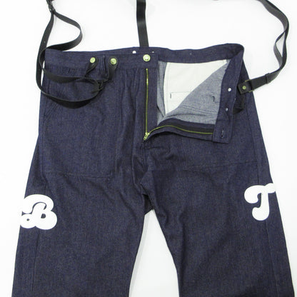 BECOME TREE | ビカムツリー LIGHT OZ SUSPENDER PANTS ライトオンスサスペンダーパンツ ロゴワッペンジップフライデニムパンツ デニムパンツ BT-7503 ネイビー インディゴ サイズ：L【三重本店】