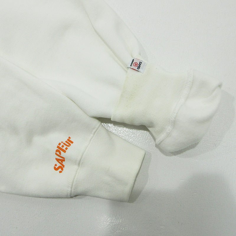 SAPEur | サプール Everyday Happyスウェット ロゴプリント裏起毛長袖スウェットシャツ スウェット ホワイト サイズ：XXL【三重本店】