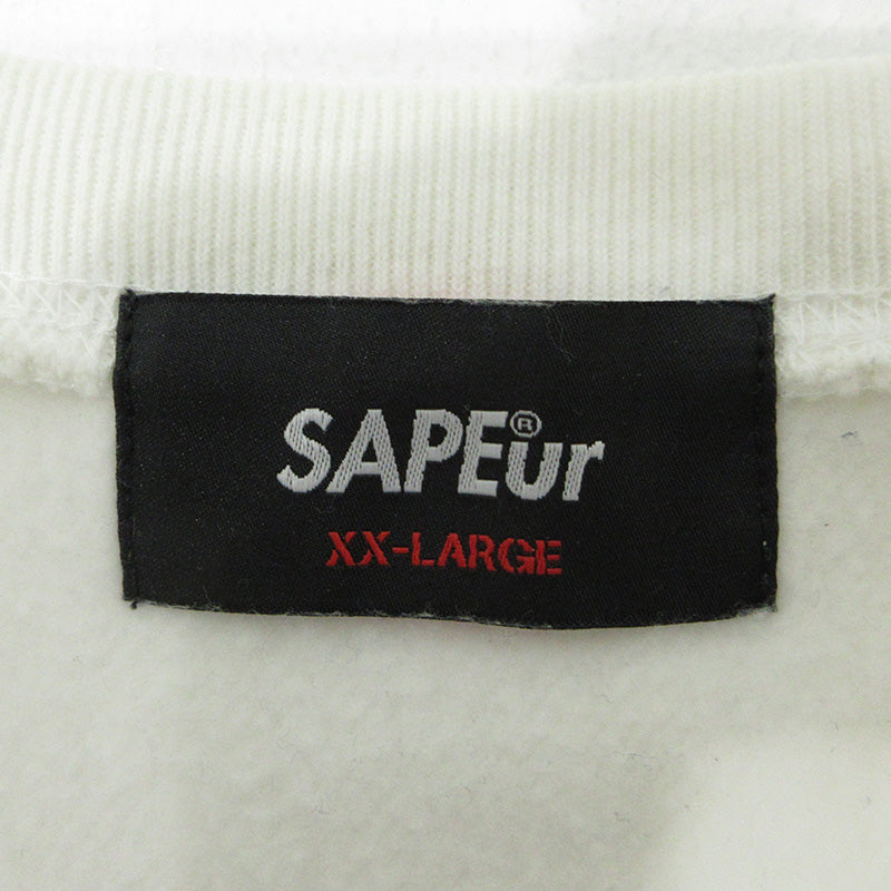 SAPEur | サプール Everyday Happyスウェット ロゴプリント裏起毛長袖スウェットシャツ スウェット ホワイト サイズ：XXL【三重本店】
