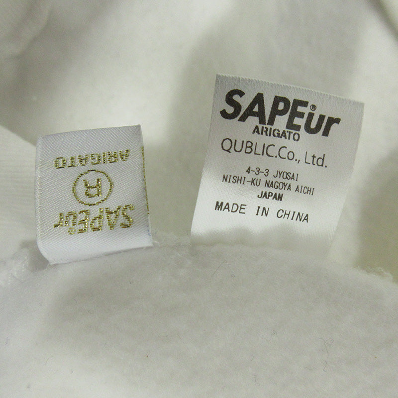 SAPEur | サプール Everyday Happyスウェット ロゴプリント裏起毛長袖スウェットシャツ スウェット ホワイト サイズ：XXL【三重本店】