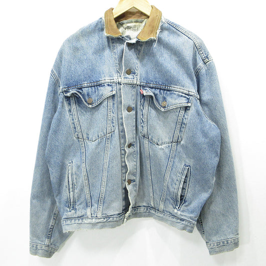 Levi's | リーバイス レザー襟デニムジャケット 90's Gジャン デニム 75520 ブルー サイズ：L【三重本店】