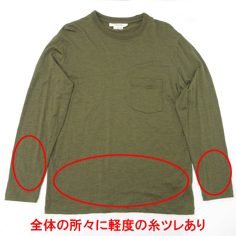 icebreaker | アイスブレーカー 胸ポケット付きウール長袖Tシャツ 長袖Ｔシャツ IT62371 カーキグリーン サイズ：S【三重本店】