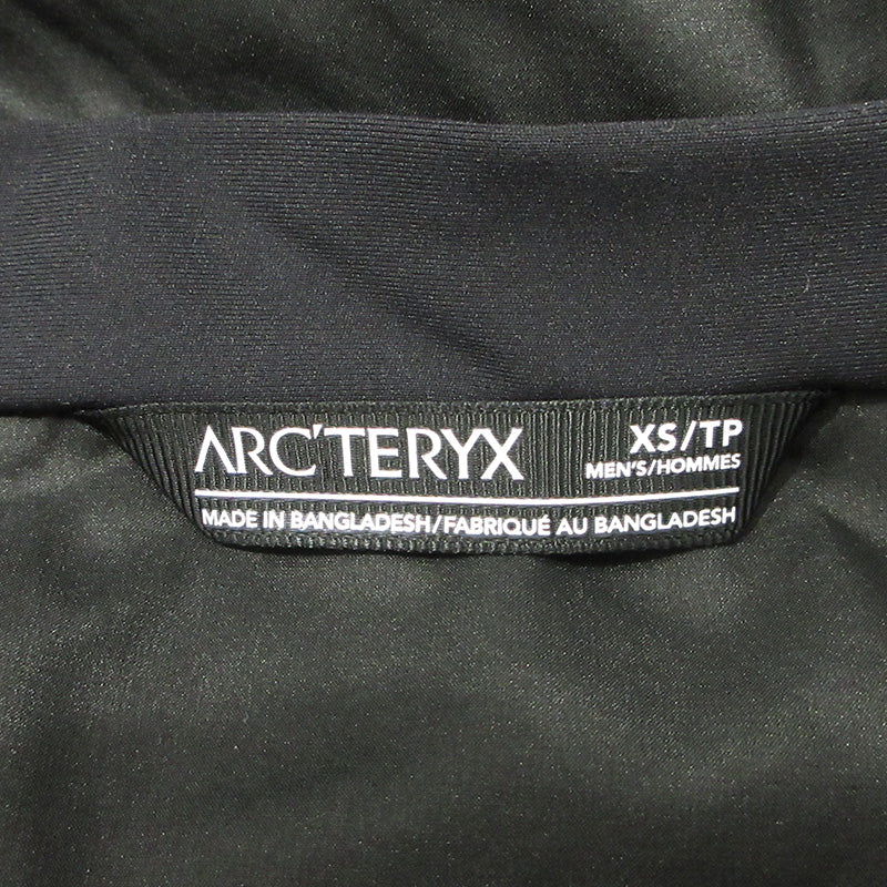 ARC'TERYX | アークテリクス ATOM SV HOODY M アトムSVフーディー ロゴ刺繍中綿ナイロンジャケット 中綿ジャケット X000009902 ブラック サイズ：XS【三重本店】