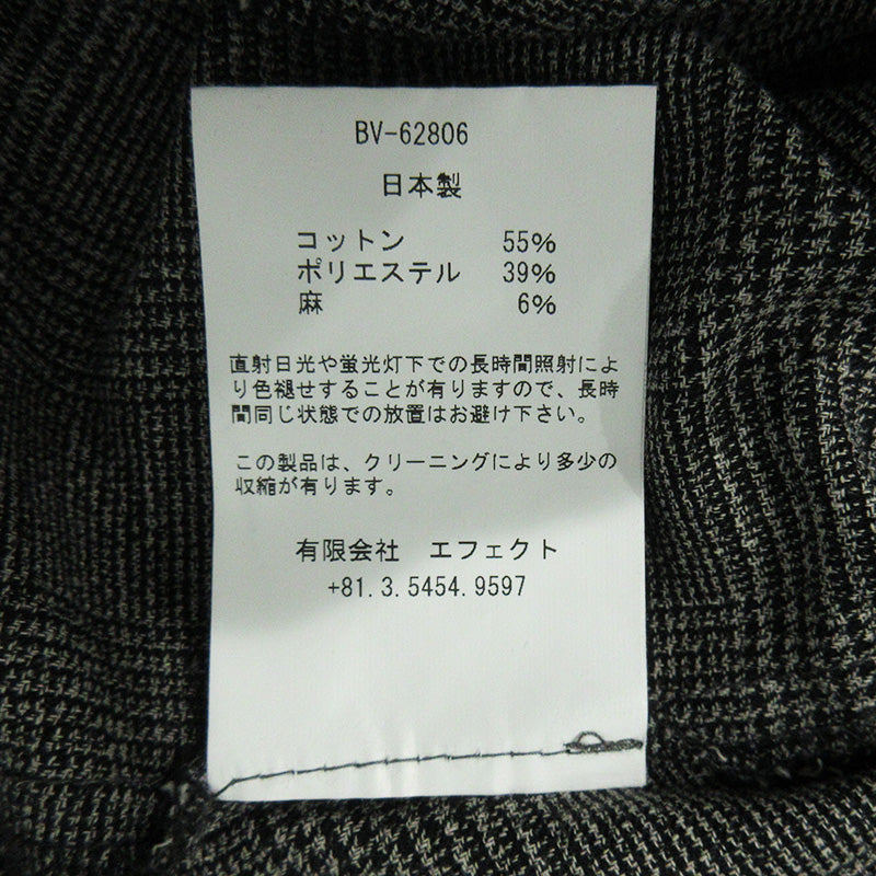 bukht | ブフト 総柄コットンリネンスラックス チェック柄パンツ その他ボトムス BV-62806 グレー サイズ：M【三重本店】
