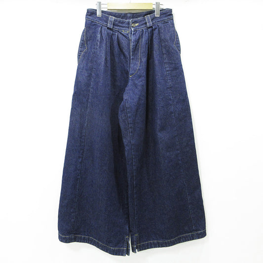 Maison Margiela | メゾンマルジェラ ボタンフライデニムワイドパンツ フレア 裾スリット デニムパンツ S51KA0570 ネイビー サイズ：40【三重本店】