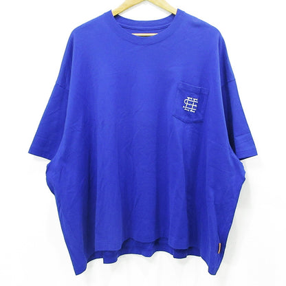 SEE SEE | シーシー SUPER BIG FLAT POCKET TEE スーパービッグフラットポケットTシャツ 胸ポケット付きロゴ刺繍半袖Tシャツ 半袖Ｔシャツ BSMA5-SS25-781 ブルー サイズ：L【三重本店】