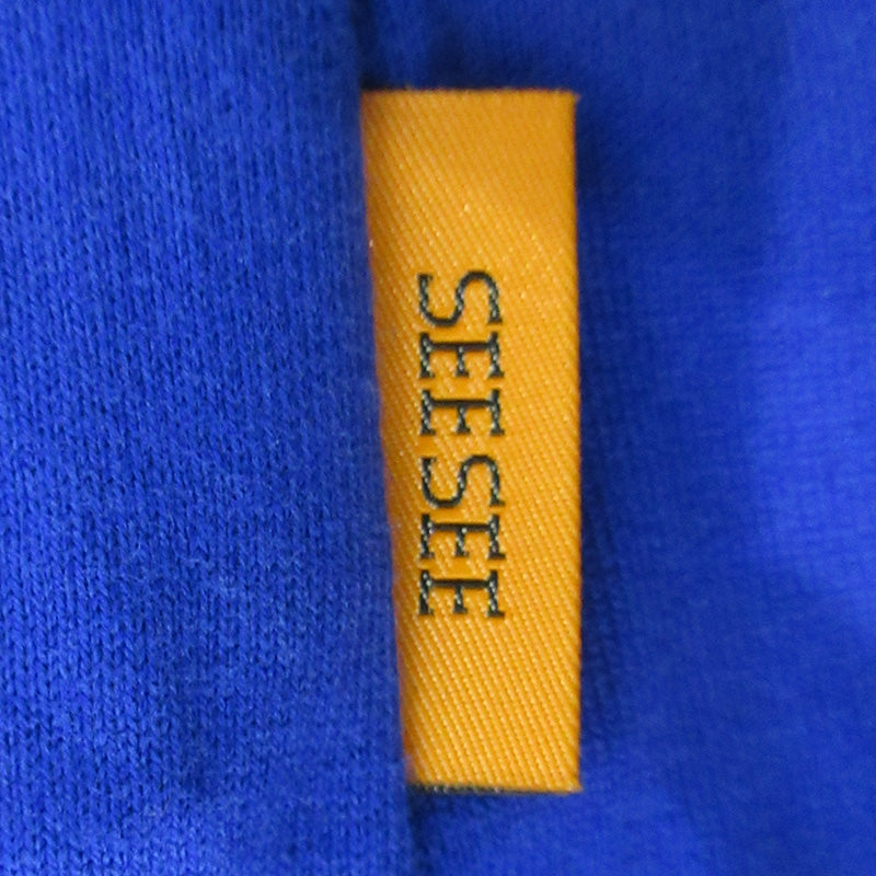 SEE SEE | シーシー SUPER BIG FLAT POCKET TEE スーパービッグフラットポケットTシャツ 胸ポケット付きロゴ刺繍半袖Tシャツ 半袖Ｔシャツ BSMA5-SS25-781 ブルー サイズ：L【三重本店】