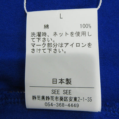 SEE SEE | シーシー SUPER BIG FLAT POCKET TEE スーパービッグフラットポケットTシャツ 胸ポケット付きロゴ刺繍半袖Tシャツ 半袖Ｔシャツ BSMA5-SS25-781 ブルー サイズ：L【三重本店】