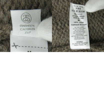 STUSSY | ステューシー × DENIM TEARS デニムティアーズ CARDIGAN KNIT SWEATER カーディガンニットセーター The Liberty Rock 総柄ウールニットジップパーカー ニット 317009 ブラウン サイズ：M【三重本店】