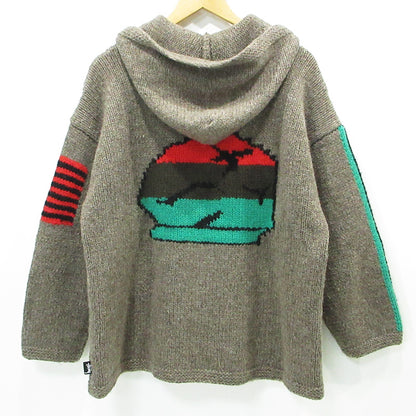 STUSSY | ステューシー × DENIM TEARS デニムティアーズ CARDIGAN KNIT SWEATER カーディガンニットセーター The Liberty Rock 総柄ウールニットジップパーカー ニット 317009 ブラウン サイズ：M【三重本店】