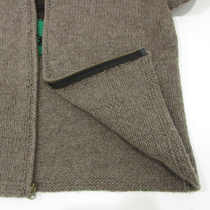 STUSSY | ステューシー × DENIM TEARS デニムティアーズ CARDIGAN KNIT SWEATER カーディガンニットセーター The Liberty Rock 総柄ウールニットジップパーカー ニット 317009 ブラウン サイズ：M【三重本店】