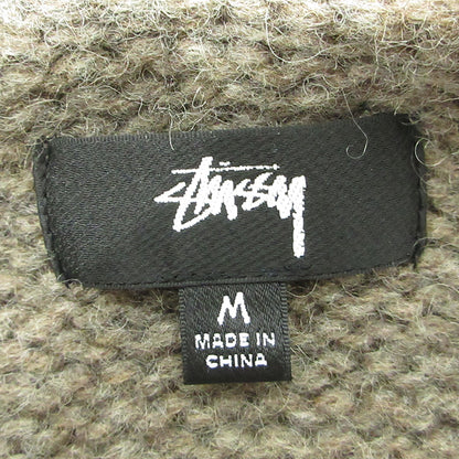 STUSSY | ステューシー × DENIM TEARS デニムティアーズ CARDIGAN KNIT SWEATER カーディガンニットセーター The Liberty Rock 総柄ウールニットジップパーカー ニット 317009 ブラウン サイズ：M【三重本店】