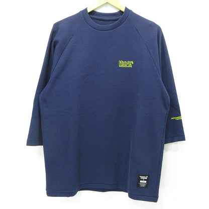 A BATHING APE | アベイシングエイプ B-ball TEE ロゴ刺繍ワッフル七分袖シャツ 長袖シャツ カットソー ネイビー サイズ：XL【三重本店】