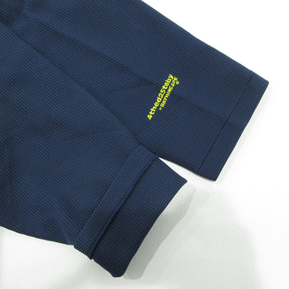 A BATHING APE | アベイシングエイプ B-ball TEE ロゴ刺繍ワッフル七分袖シャツ 長袖シャツ カットソー ネイビー サイズ：XL【三重本店】