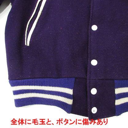 HUTCHERS | ハッチャーズ ロゴ刺繍スタジャン U.S.A.製 スタジャン パープル サイズ：M【三重本店】