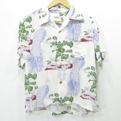 SUN SURF | サンサーフ PIKAKE ピカケ ハワイアンシャツ アロハシャツ 総柄半袖シャツ 孔雀 鳥 東洋エンタープライズ その他トップス SS34452 ホワイト マルチカラー サイズ：S【三重本店】