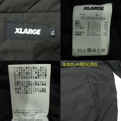 X-LARGE | エクストララージ ナイロン パファー ジャケット 中綿ジャケット 101203021005 ブラック サイズ：XL【三重本店】