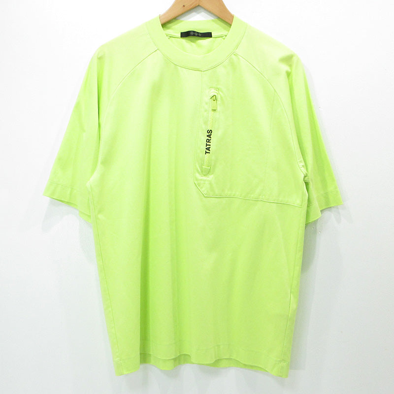 TATRAS | タトラス ロゴプリント半袖Tシャツ ジップ胸ポケット 半袖Ｔシャツ MTOU23S8004-M ライムイエロー ネオンライトグリーン サイズ：1【三重本店】