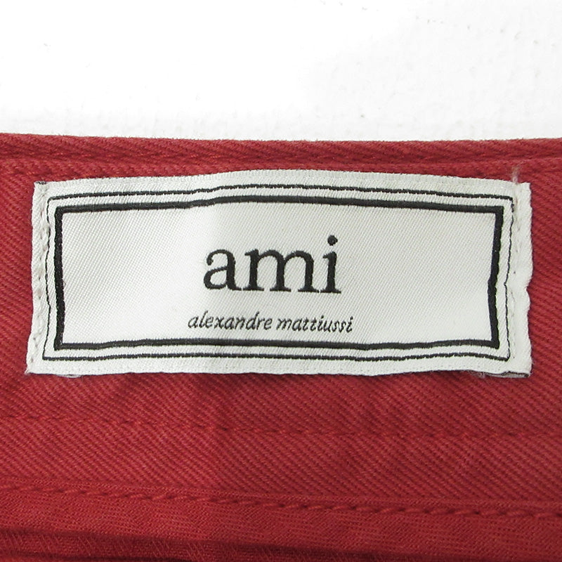 AMI | アミ ロゴ刺繍パンツ パンツ H13T04.33 レッド サイズ：M【三重本店】