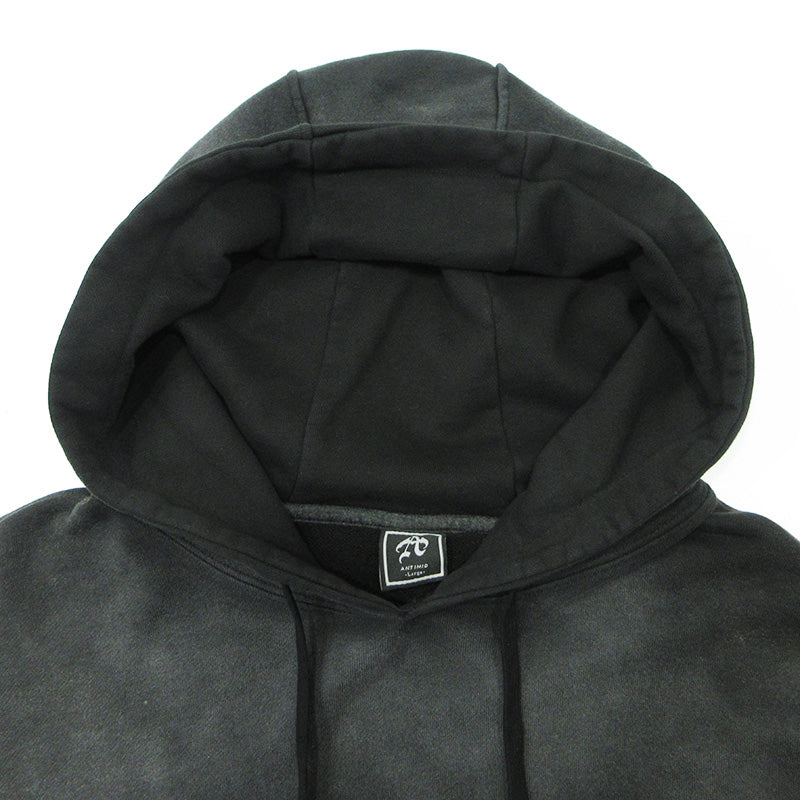 ANTIMID | アンチミッド Studs Hoodie スタッズフーディ USED加工長袖パーカー ダメージ加工 サムホール袖 パーカー ブラック サイズ：L【三重本店】