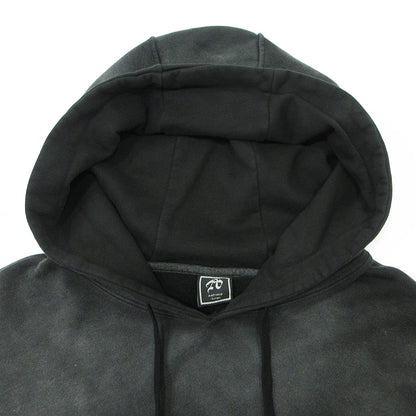 ANTIMID | アンチミッド Studs Hoodie スタッズフーディ USED加工長袖パーカー ダメージ加工 サムホール袖 パーカー ブラック サイズ：L【三重本店】