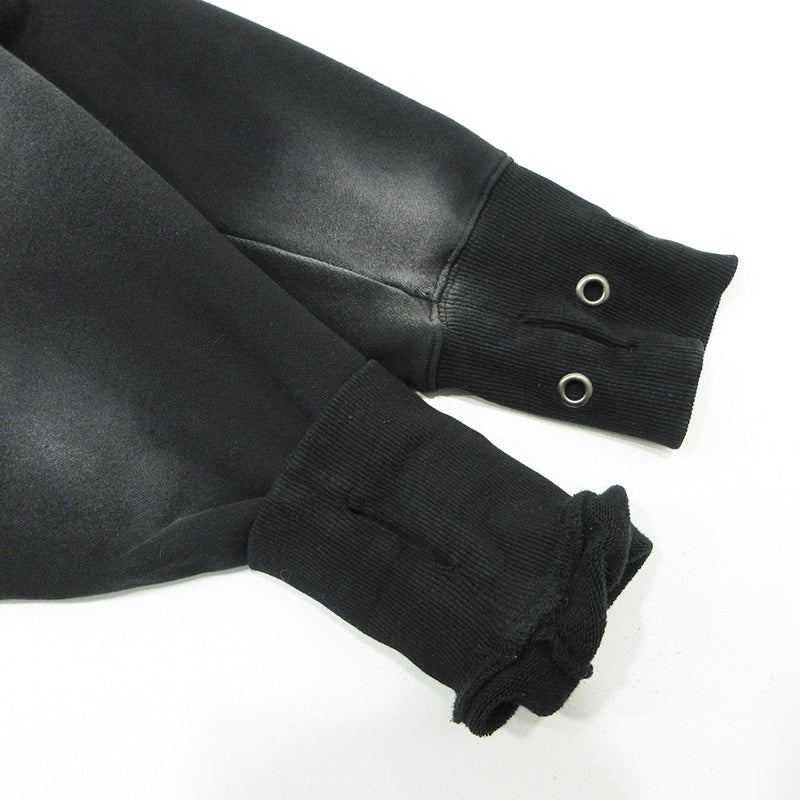 ANTIMID | アンチミッド Studs Hoodie スタッズフーディ USED加工長袖パーカー ダメージ加工 サムホール袖 パーカー ブラック サイズ：L【三重本店】