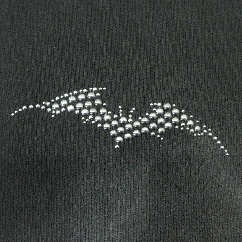 ANTIMID | アンチミッド Studs Hoodie スタッズフーディ USED加工長袖パーカー ダメージ加工 サムホール袖 パーカー ブラック サイズ：L【三重本店】