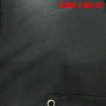 ANTIMID | アンチミッド Studs Hoodie スタッズフーディ USED加工長袖パーカー ダメージ加工 サムホール袖 パーカー ブラック サイズ：L【三重本店】