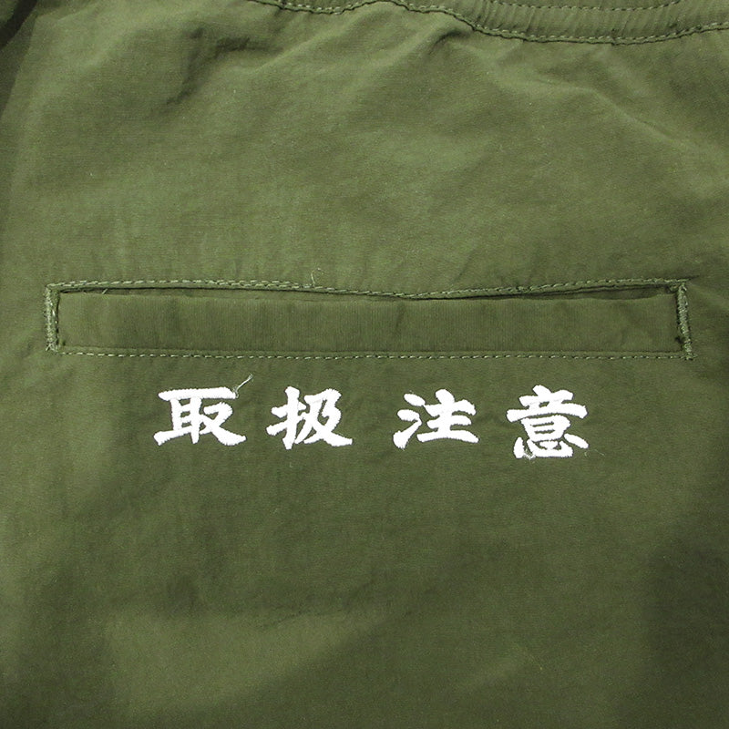 BlackEyePatch | ブラックアイパッチ × FAF フェイクアスフラワーズ ロゴ刺繍ナイロントラックパンツ パンツ カーキグリーン サイズ：XL【三重本店】