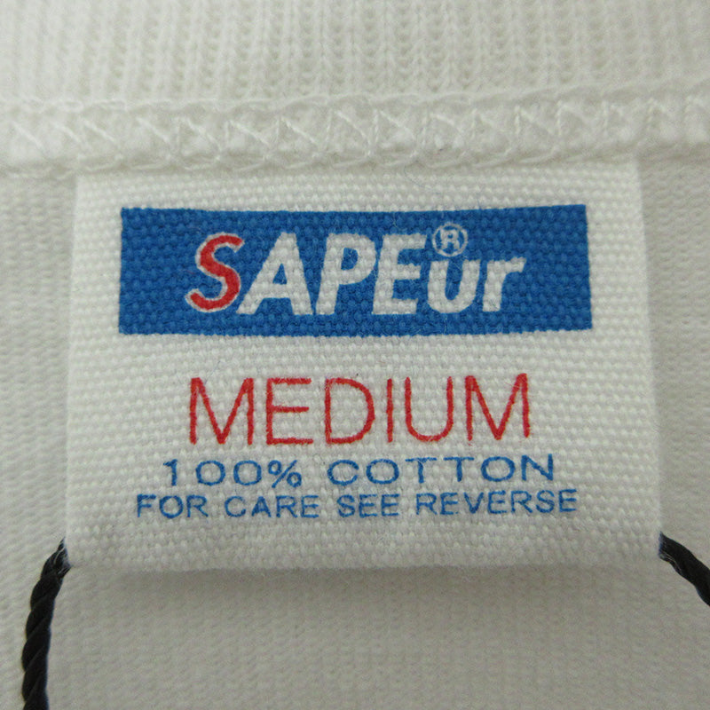SAPEur | サプール × NORTHWAVE × MASATOSHI HAMADA ノースウェーブ ハマダ半袖Tシャツ 浜田 半袖Ｔシャツ A0026-036 ホワイト×パープル サイズ：M【三重本店】