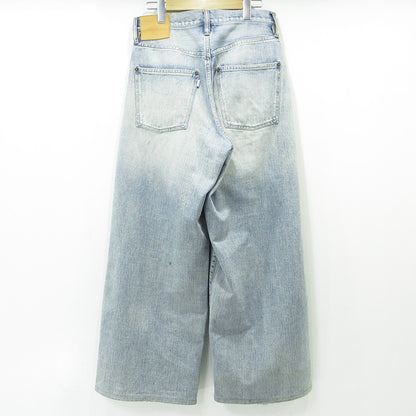 SUGARHILL | シュガーヒル FADED MODERN DENIM WESTERN WIDE TROUSERS フェードモダンデニムウエスタンワイドトラウザーズ USED加工ジップフライデニムパンツ ダメージ加工 ルーズフィット ワイド デニムパンツ ブルー サイズ：不明【三重本店】